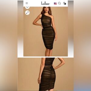 lulus already rsvped black ruched bodyconcon dress